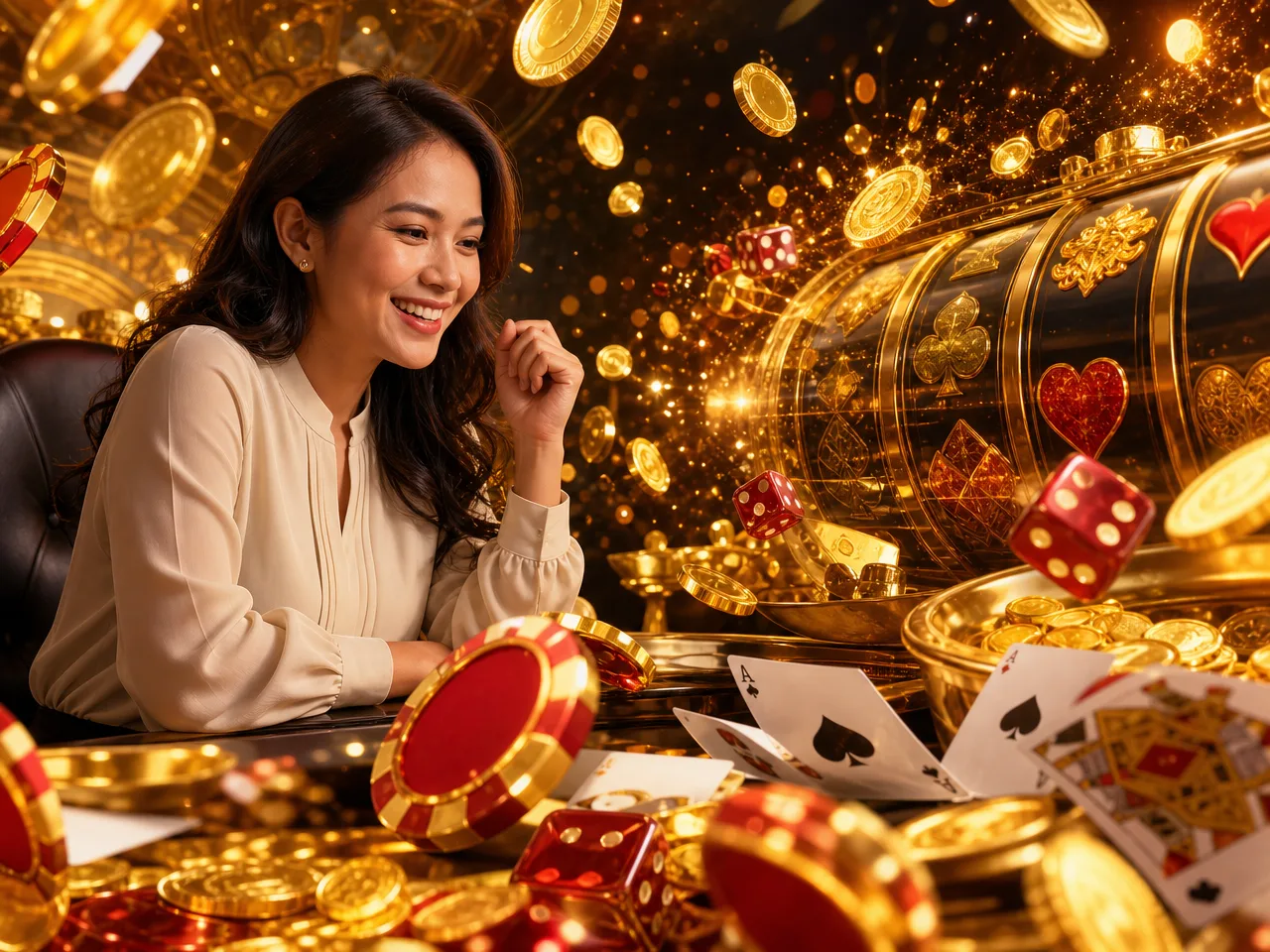 Need a hand? SCRPlay Malaysia is one message away. Whether you're setting up a new account, sorting out a l… – gold slots collage illustration